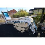 Smalley 15' H x 26" W S - Configured Inclined Conveyor, SN 17344-02, with Flights, 3/4 hp Drive