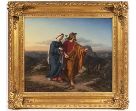 ADOLF JOSEPH WEIDLICH 1816 - 1885: THE JOURNEY TO BETHLEHEM 1865 Oil on canvas 49 x 58 cm Signed lower right: "A. Weinlich j.
