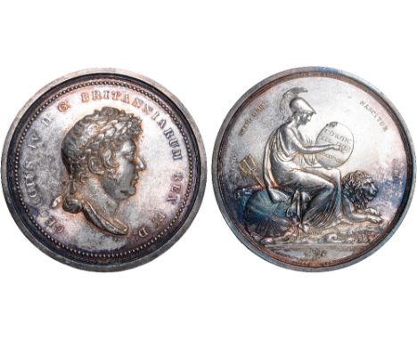 British Medals, George IV, Coronation 1821, silver medal, by Thomas Wyon Jr. and Benjamin Wyon, laureate bust r., GEORGIVS IV