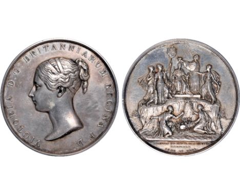 British Medals, Victoria, Coronation 1838, large silver medal, by G. R. Collis, bust l., VICTORIA DG BRITANNIARUM REGINA F D,