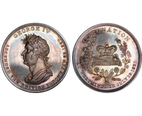 British Medals, George IV, Coronation 1821, small silver medal, by (?) J. G. Hancock, laureate bust l., GEORGE IV - ASCENDED 