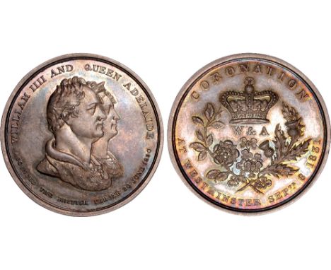 British Medals, William IV and Queen Adelaide, Coronation 1831, silver medal, unsigned, conjoined busts r., she with diadem, 