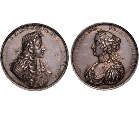 British Medals, William & Mary, Coronation 1689, silver medal, by Georg Hautsch and (rev.) Lazarus Gottlieb Lauffer, laureate