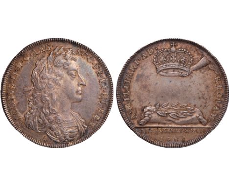 British Medals, James II, Coronation 1685, the official silver medal, by John Roettier, laureate, armoured and draped bust r.