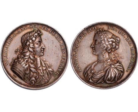 British Medals, William & Mary, Coronation 1689, silver medal, by Georg Hautsch and (rev.) Lazarus Gottlieb Lauffer, laureate