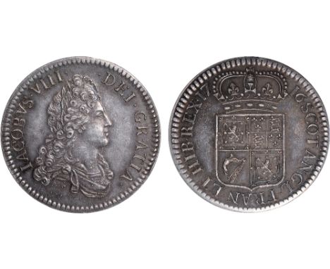 Scotland, James VIII (1688-1766), pattern crown, 1716, in silver, type II, by Norbert Roettier, signed R on foot of harp on r