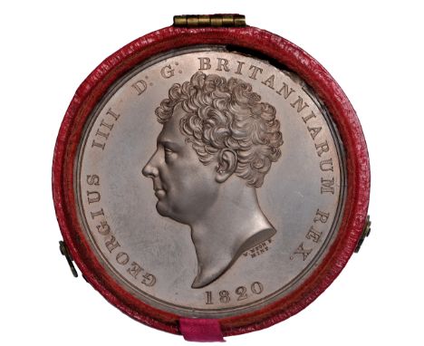 British Medals, George IV, the year of the Accession 1820, The Royal Naval College, Portsmouth, bronzed cliché portrait, the 