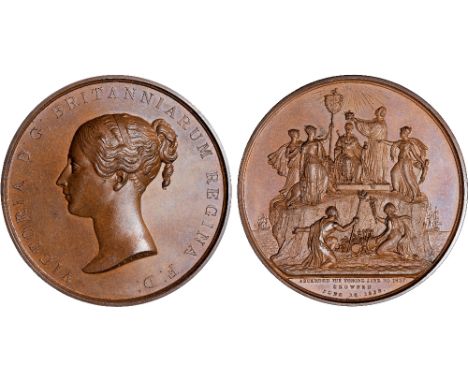 British Medals, Victoria, Coronation 1838, large copper medal, by G. R. Collis, bust l., VICTORIA DG BRITANNIARUM REGINA F D,