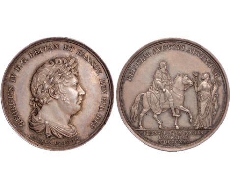 World Medals, Germany, George IV, Coronation / Visit to Hannover, 1821, silver medal, by Karl Friedrich Voigt for G. Loos, la