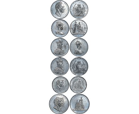 British Medals, William IV and Queen Adelaide, Coronation 1831, a group of white metal medals (6), (i) by T. W. Ingram, bare 