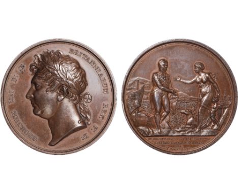 British Medals, Ireland, George IV, Visit to Ireland, 1821, copper medal, 1821, by Benjamin Wyon and (reverse) George Mills, 