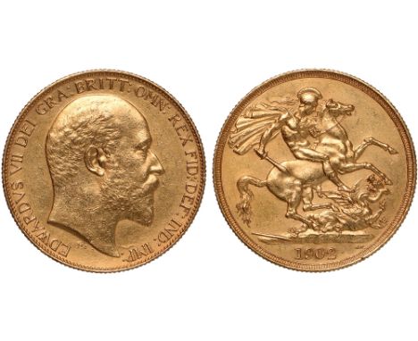 G British Coins, Edward VII, matt proof two pounds, 1902, bare head r., rev. St. George and the dragon (S.3968), good very fi
