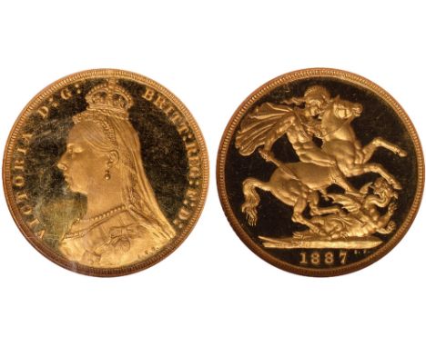 British Coins, Victoria, proof sovereign, 1887, ‘Jubilee’ bust l., rev. St. George and the dragon (S.3866B; W&R.333), certifi