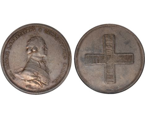 Foreign Medals Russia, Paul I, silver coronation medal, 1797, by C. Leberecht, from a design by the Empress Maria Feodorovna,