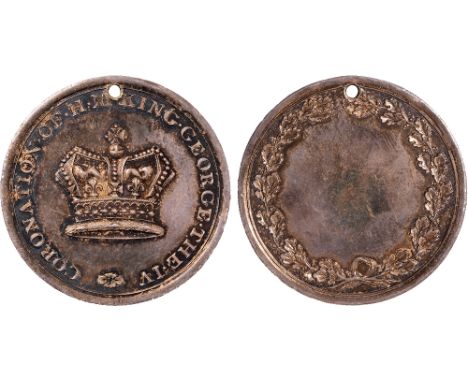 British Medals, George IV, Coronation 1821, silver ticket of Admission, believed to be for the Coronation Banquet, large crow