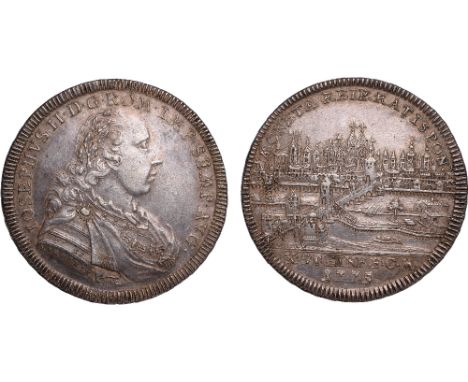 Foreign Coins, Germany, Regensburg, Free City, Joseph II, thaler, 1775, armoured laur. bust r., rev. city view (KM.428; Dav.2