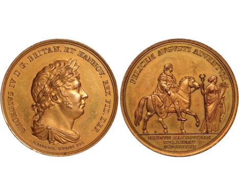 World Medals, Germany, George IV, Coronation / Visit to Hannover, 1821, gilt-bronze medal, by Karl Friedrich Voigt for G. Loo