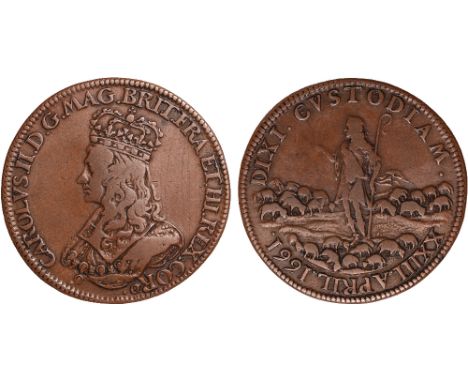 British Medals, Charles II, Coronation 1661, the ‘DIXI CUSTODIAM’ medal, copper, by Thomas Rawlins, a variety of the silver m