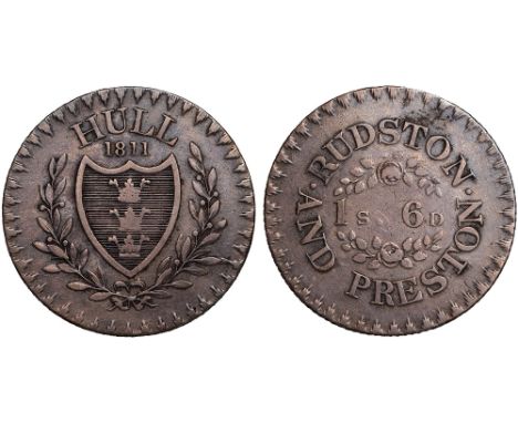 Nineteenth Century Silver Tokens, Yorkshire, County, shilling, 1811, fleece suspended, rev. value within Garter (D.1); Doncas