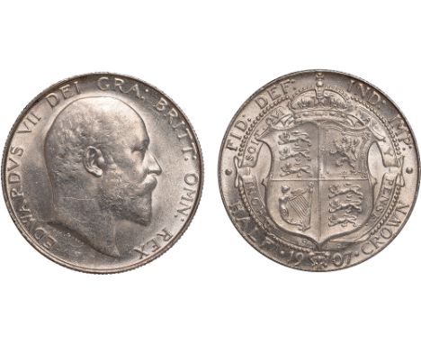British Coins, Edward VII, halfcrown, 1907, bare head r., rev. crowned shield of arms within Garter (S.3980; ESC.752; Bull 35