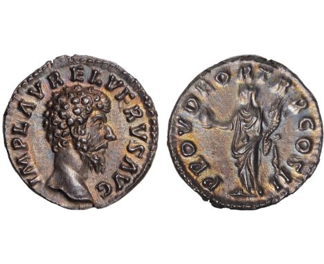 Ancient Coins, Roman, Lucius Verus (AD 161-169), silver denarius, struck AD.161, IMP L AVREL VERVS AVG, bare head facing r., 