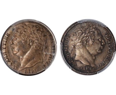 British Coins, George III, sixpence, 1818, brockage, laur. head r. (cf. S.3791; cf. ESC.1634; cf.Bull 2199), certified and gr