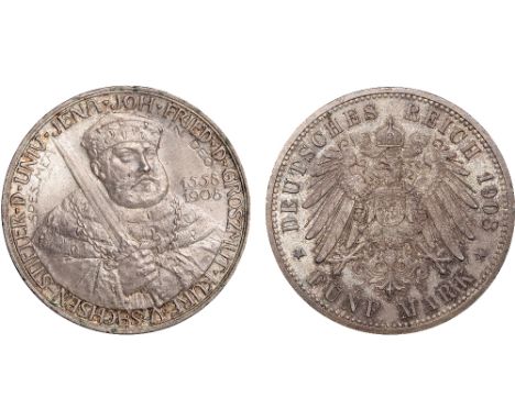 Foreign Coins, Germany, Saxe-Albertine, Johann, double thaler (3½ gulden), 1872B, conjoined busts r., rev. crown above date w