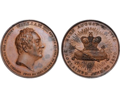 British Medals, William IV, Accession 1830, copper medal, by (?) William Bain, bare head r., ASCENDED THE BRITISH THRONE …, r