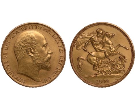 G British Coins, Edward VII, matt proof two pounds, 1902, bare head r., rev. St. George and the dragon (S.3968), about mint s