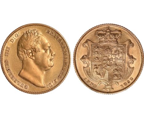 G British Coins, William IV, sovereign, 1832, second bare head r., rev. crowned shield of arms (S.3829B), obverse slightly ru