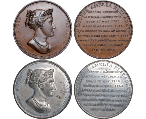 British Medals, Queen Caroline (1768-1821), Accession 1820, copper medal, by George Mills after Peter Rouw, diademed bust r.,