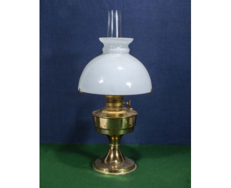 A brass oil lamp