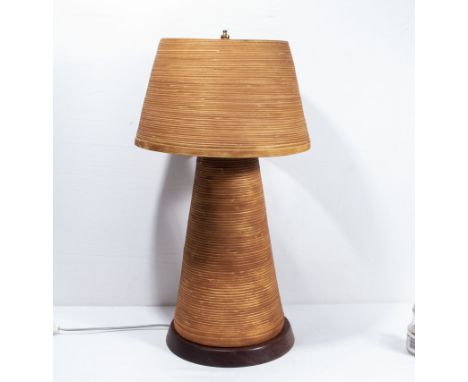 A wood table lamp, total height 65cm