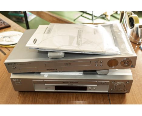 A DVD player and a video recorder