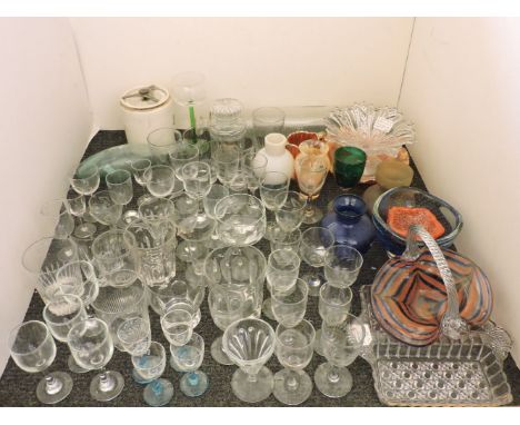 A collection of decorative glass ware, to include a glass rolling pin