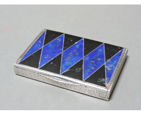 A sterling silver and enamel box, stamped 935, 8.2 x 6cm