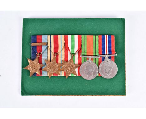 A WWII Dispatch Riders medal group, awarded to Alan Goodfellow, comprising 1939-45 Star with 1st Army clasp, Africa Star, Ita