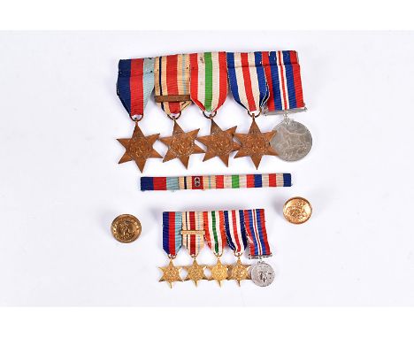 A WWII 8th Army medal group, awarded to Corporal Duncan Brown, comprising War, 1939-45 Star, Africa Star with 8th Army clasp,