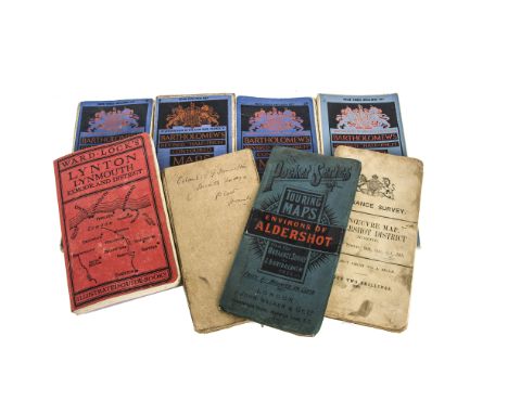 Victorian to 1930s Maps and Guides, various maps many on cloth including Ordnance Survey, Manoeuvre Map Aldershot District, C