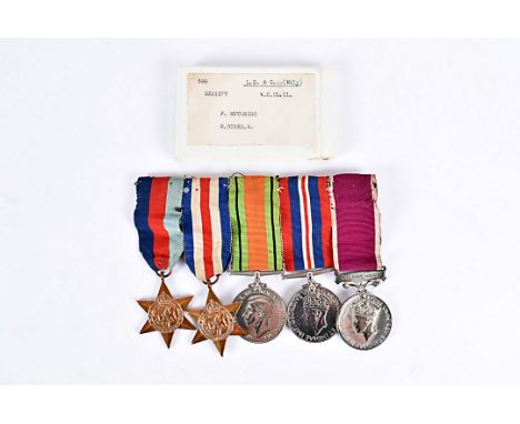 A WWII 2nd Battallion Royal Berkshire Regiment medal group, awarded to Warrant Officer 2nd Class F Hutchins (5331577), compri