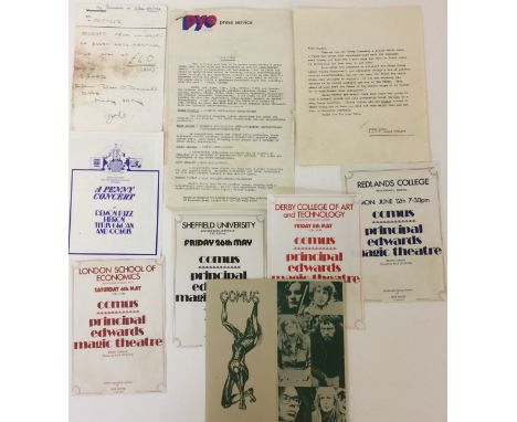 COMUS PYE PRESS RELEASE - Assorted pack of 9x pieces of Comus memorabilia to include: 1x press release from Pye Records to an