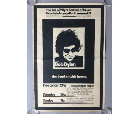 BOB DYLAN ISLE OF WIGHT POSTER - Amazing piece of Dylan memorabilia here. This an original on light stock of the much reprodu