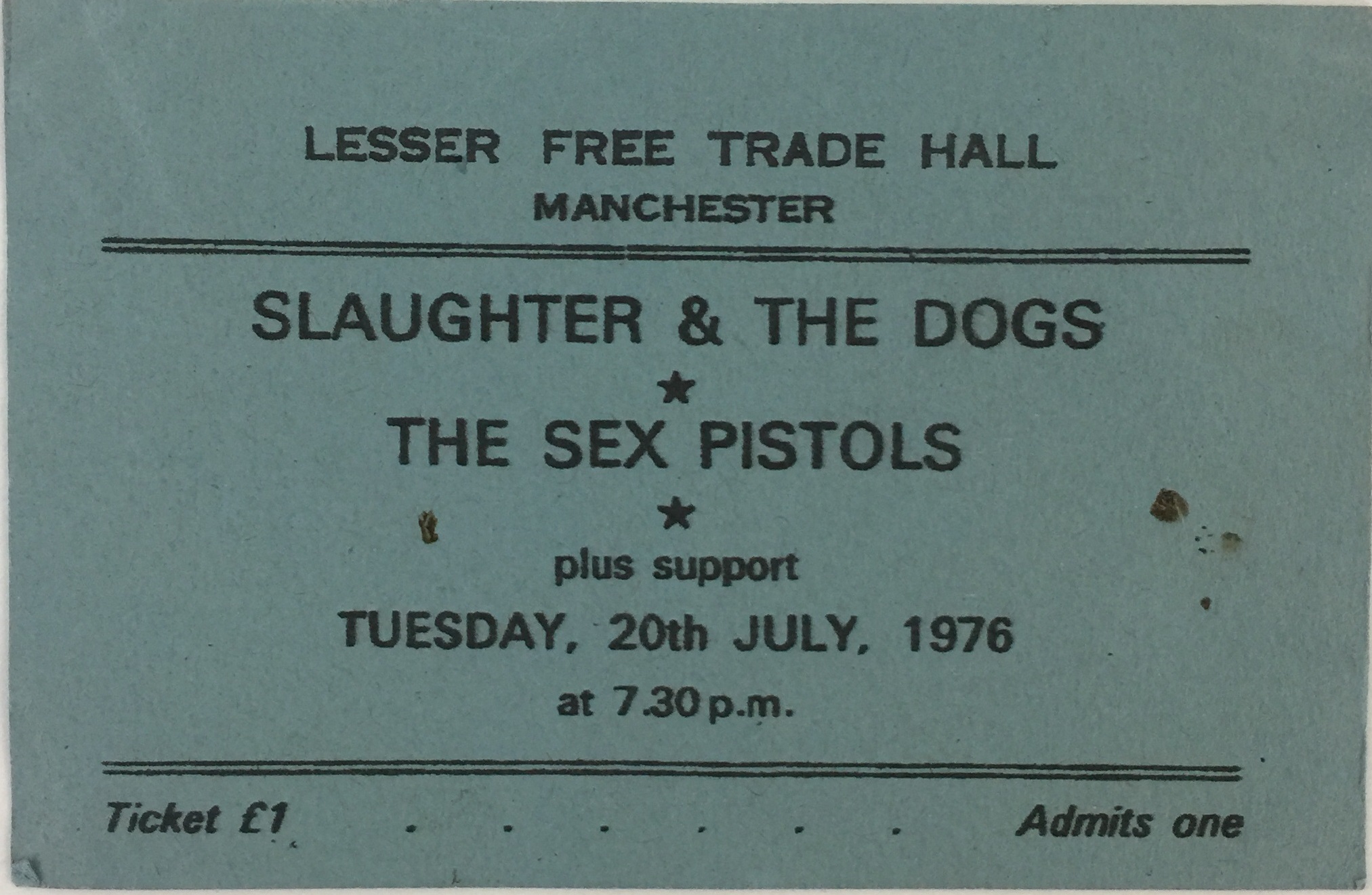 Sex Pistols Free Trade Hall Ticket An Original 11x7cm Ticket For The 5418