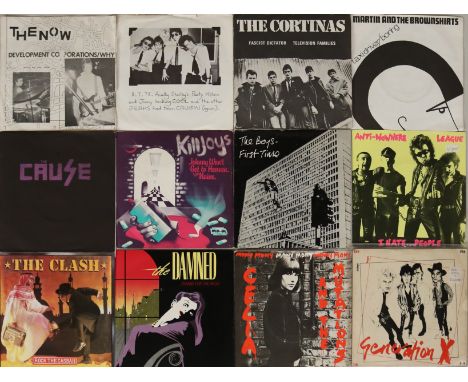 PUNK 45s - Killer collection of 44 x raucous 7". Artists/titles include Martin And The Brownshirts - Taxi Driver c/w Boring (