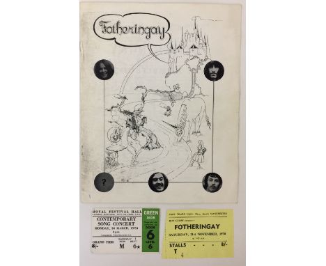 FOTHERINGAY/NICK DRAKE TICKETS AND PROGRAMME - Lot to include 1x original programme for a concert at Royal Festival Hall on 3