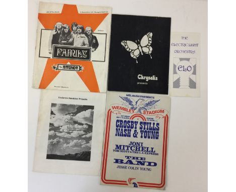 PROG AND FOLK PROGRAMMES AND TICKETS - Lot to include 5x programmes and 11x Crosby Stills and Nash tickets and 8x assorted ti