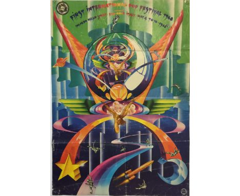 FIRST INTERNATIONAL POP FESTIVAL ORIGINAL POSTER - Super, original 1968 poster for the First International Festival of Pop in