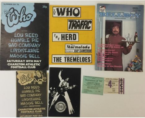 THE WHO PROGRAMMES AND TICKETS - Lot to include 1x programme 'The Who in concert, October - November 1971', 'The Who and Frie