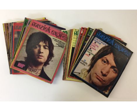 1969 DUTCH MUZIEK EXPRES - 35x copies of Dutch music magazine Muziek Expres which ran monthly from '56 to '89. Covers here ar