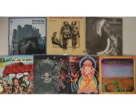 GROUNDHOGS/HAWKWIND - Rockin' out with these 7 x ace albums. Groundhogs LPs (x4) are Blues Obituary (2nd black label LBS 8325